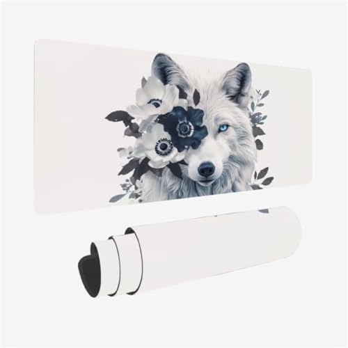Mousepad 1000x500mm XXL Mauspad Wolf Schreibtischunterlage Blume Muster mit rutschfeste Gummibasis Design, Vernähte Kanten, WassXerdicht Desk Mat, Anti-Rutsch, Waschbar, Gamer Gaming Zubehör,Model237 Mousepad 1000x500mm XXL Mauspad Wolf Schreibtischunterlage Blume Muster mit rutschfeste Gummibasis Design, Vernähte Kanten, WassXerdicht Desk Mat, Anti-Rutsch, Waschbar, Gamer Gaming Zubehör,Model237 von Zhxizscc