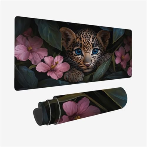 Mousepad 1200x600mm XXL Mauspad Leopard Schreibtischunterlage Blume Muster mit rutschfeste Gummibasis, Vernähte Kanten, WassXerdicht Desk Mat, Anti-Rutsch, Waschbar, Gamer Gaming PC Zubehör,Model72 Mousepad 1200x600mm XXL Mauspad Leopard Schreibtischunterlage Blume Muster mit rutschfeste Gummibasis, Vernähte Kanten, WassXerdicht Desk Mat, Anti-Rutsch, Waschbar, Gamer Gaming PC Zubehör,Model72 von Zhxizscc