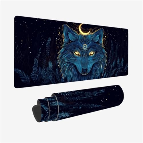 Mousepad 1200x600mm XXL Mauspad Wolf Schreibtischunterlage Mond Muster mit rutschfeste Gummibasis Design, Vernähte Kanten, WassXerdicht Desk Mat, Anti-Rutsch, Waschbar, Gamer Gaming Zubehör,Model222 Mousepad 1200x600mm XXL Mauspad Wolf Schreibtischunterlage Mond Muster mit rutschfeste Gummibasis Design, Vernähte Kanten, WassXerdicht Desk Mat, Anti-Rutsch, Waschbar, Gamer Gaming Zubehör,Model222 von Zhxizscc