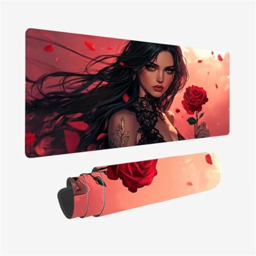Mousepad 1500x800mm XXL Mauspad Frau Schreibtischunterlage Rose Muster mit Rutschfeste Gummibasis Design, Vernähte Kanten, WassXerdicht Desk Mat, Anti-Rutsch, Waschbar, Gamer Gaming PC Zubehör,Model90 Mousepad 1500x800mm XXL Mauspad Frau Schreibtischunterlage Rose Muster mit Rutschfeste Gummibasis Design, Vernähte Kanten, WassXerdicht Desk Mat, Anti-Rutsch, Waschbar, Gamer Gaming PC Zubehör,Model90 von Zhxizscc