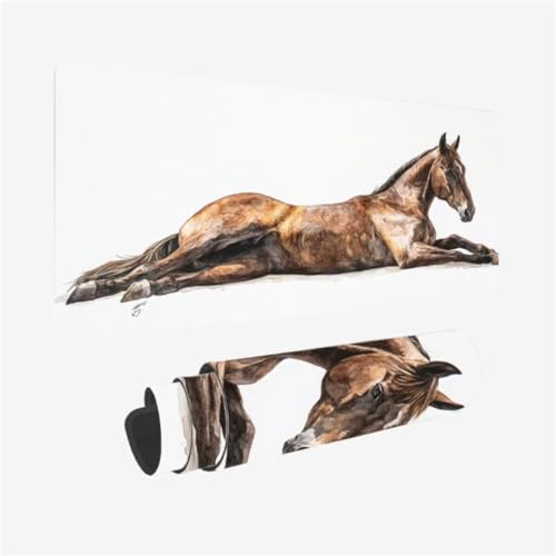 Mousepad 1500x800mm XXL Mauspad Pferd Schreibtischunterlage Tier Muster mit rutschfeste Gummibasis Design, Vernähte Kanten, WassXerdicht Desk Mat, Anti-Rutsch, Waschbar, Gamer Gaming Zubehör,Model54 von Zhxizscc