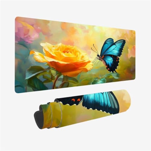 Mousepad 1500x800mm XXL Mauspad Schmetterling Schreibtischunterlage Blume Muster mit Rutschfeste Gummibasis, Vernähte Kanten, WassXerdicht Desk Mat, Anti-Rutsch, Waschbar, Gamer Gaming Zubehör,Model45 Mousepad 1500x800mm XXL Mauspad Schmetterling Schreibtischunterlage Blume Muster mit Rutschfeste Gummibasis, Vernähte Kanten, WassXerdicht Desk Mat, Anti-Rutsch, Waschbar, Gamer Gaming Zubehör,Model45 von Zhxizscc