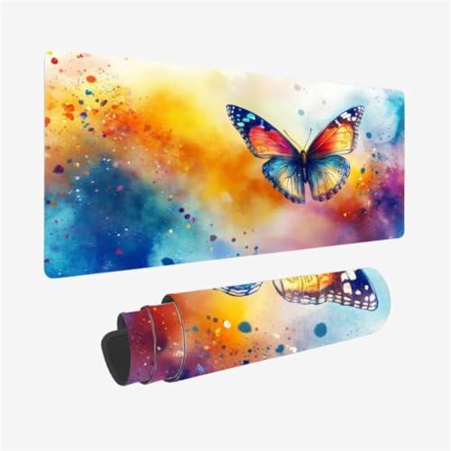 Mousepad 1500x800mm XXL Mauspad Schmetterling Schreibtischunterlage Farbe Muster mit Rutschfeste Gummibasis, Vernähte Kanten, WassXerdicht Desk Mat, Anti-Rutsch, Waschbar, Gamer Gaming Zubehör,Model18 Mousepad 1500x800mm XXL Mauspad Schmetterling Schreibtischunterlage Farbe Muster mit Rutschfeste Gummibasis, Vernähte Kanten, WassXerdicht Desk Mat, Anti-Rutsch, Waschbar, Gamer Gaming Zubehör,Model18 von Zhxizscc