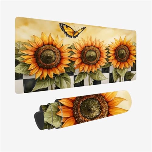 Mousepad 1600x800mm Mauspad Sonnenblume Schreibtischunterlage Schmetterling Muster mit rutschfeste Gummibasis, Vernähte Kanten, WassXerdicht Desk Mat, Anti-Rutsch, Waschbar, Gaming Zubehör,Model252 Mousepad 1600x800mm Mauspad Sonnenblume Schreibtischunterlage Schmetterling Muster mit rutschfeste Gummibasis, Vernähte Kanten, WassXerdicht Desk Mat, Anti-Rutsch, Waschbar, Gaming Zubehör,Model252 von Zhxizscc
