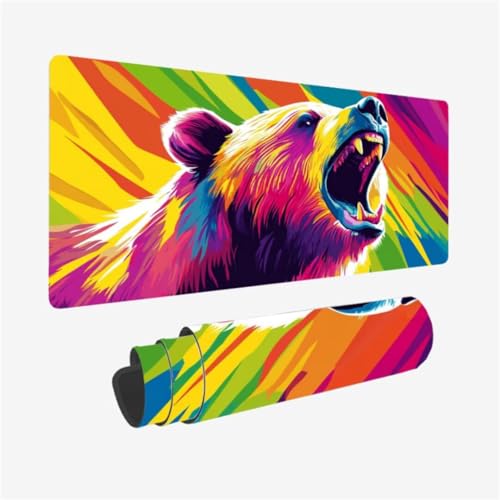 Mousepad 1600x800mm XXL Mauspad Braunbär Schreibtischunterlage Farbe Muster mit rutschfeste Gummibasis, Vernähte Kanten, WassXerdicht Desk Mat, Anti-Rutsch, Waschbar, Gamer Gaming PC Zubehör,Model63 Mousepad 1600x800mm XXL Mauspad Braunbär Schreibtischunterlage Farbe Muster mit rutschfeste Gummibasis, Vernähte Kanten, WassXerdicht Desk Mat, Anti-Rutsch, Waschbar, Gamer Gaming PC Zubehör,Model63 von Zhxizscc