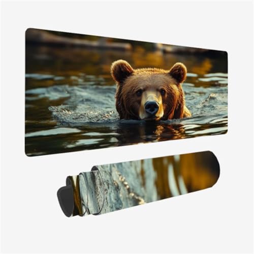 Mousepad 1600x800mm XXL Mauspad Braunbär Schreibtischunterlage Tier Muster mit rutschfeste Gummibasis, Vernähte Kanten, WassXerdicht Desk Mat, Anti-Rutsch, Waschbar, Gamer Gaming PC Zubehör,Model15 Mousepad 1600x800mm XXL Mauspad Braunbär Schreibtischunterlage Tier Muster mit rutschfeste Gummibasis, Vernähte Kanten, WassXerdicht Desk Mat, Anti-Rutsch, Waschbar, Gamer Gaming PC Zubehör,Model15 von Zhxizscc