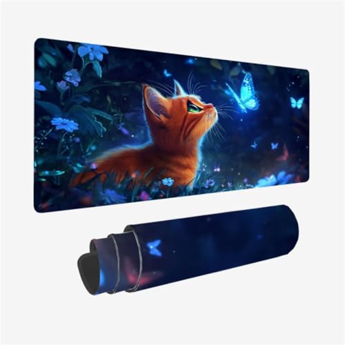 Mousepad 1600x800mm XXL Mauspad Katze Schreibtischunterlage Schmetterling Muster mit Rutschfeste Gummibasis, Vernähte Kanten, WassXerdicht Desk Mat, Anti-Rutsch, Waschbar, Gamer Gaming Zubehör,Model78 Mousepad 1600x800mm XXL Mauspad Katze Schreibtischunterlage Schmetterling Muster mit Rutschfeste Gummibasis, Vernähte Kanten, WassXerdicht Desk Mat, Anti-Rutsch, Waschbar, Gamer Gaming Zubehör,Model78 von Zhxizscc