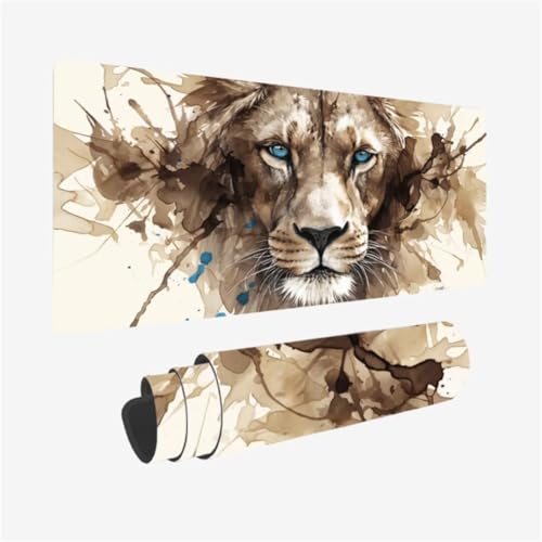 Mousepad 1600x800mm XXL Mauspad LöWe Schreibtischunterlage Fantasie Muster mit rutschfeste Gummibasis, Vernähte Kanten, WassXerdicht Desk Mat, Anti-Rutsch, Waschbar, Gamer Gaming PC Zubehör,Model162 Mousepad 1600x800mm XXL Mauspad LöWe Schreibtischunterlage Fantasie Muster mit rutschfeste Gummibasis, Vernähte Kanten, WassXerdicht Desk Mat, Anti-Rutsch, Waschbar, Gamer Gaming PC Zubehör,Model162 von Zhxizscc