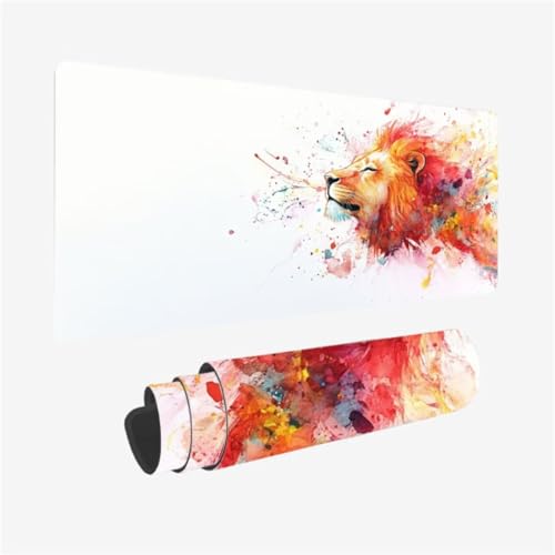 Mousepad 1600x800mm XXL Mauspad LöWe Schreibtischunterlage Farbe Muster mit rutschfeste Gummibasis Design, Vernähte Kanten, WassXerdicht Desk Mat, Anti-Rutsch, Waschbar, Gamer Gaming Zubehör,Model261 Mousepad 1600x800mm XXL Mauspad LöWe Schreibtischunterlage Farbe Muster mit rutschfeste Gummibasis Design, Vernähte Kanten, WassXerdicht Desk Mat, Anti-Rutsch, Waschbar, Gamer Gaming Zubehör,Model261 von Zhxizscc