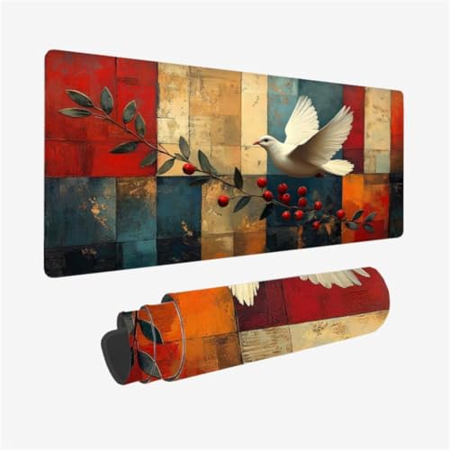 Mousepad 1600x800mm XXL Mauspad Taube Schreibtischunterlage Kunst Muster mit Rutschfeste Gummibasis Design, Vernähte Kanten, WassXerdicht Desk Mat, Anti-Rutsch, Waschbar, Gamer Gaming Zubehör,Model300 Mousepad 1600x800mm XXL Mauspad Taube Schreibtischunterlage Kunst Muster mit Rutschfeste Gummibasis Design, Vernähte Kanten, WassXerdicht Desk Mat, Anti-Rutsch, Waschbar, Gamer Gaming Zubehör,Model300 von Zhxizscc