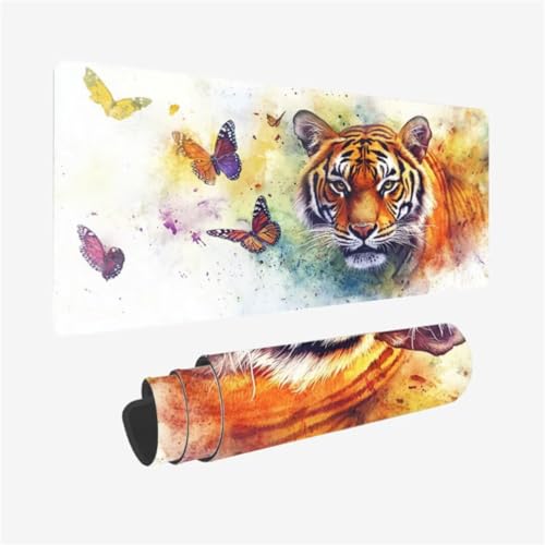 Mousepad 1600x800mm XXL Mauspad Tiger Schreibtischunterlage Schmetterling Muster mit Rutschfeste Gummibasis, Vernähte Kanten, WassXerdicht Desk Mat, Anti-Rutsch, Waschbar, Gamer Gaming Zubehör,Model33 Mousepad 1600x800mm XXL Mauspad Tiger Schreibtischunterlage Schmetterling Muster mit Rutschfeste Gummibasis, Vernähte Kanten, WassXerdicht Desk Mat, Anti-Rutsch, Waschbar, Gamer Gaming Zubehör,Model33 von Zhxizscc