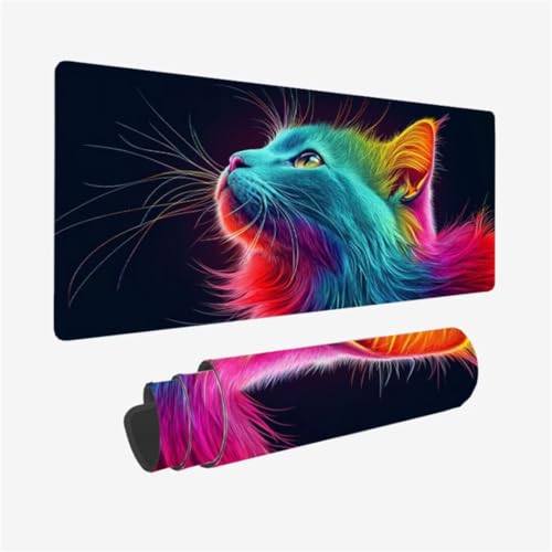 Mousepad 600x300mm XXL Mauspad Katze Schreibtischunterlage Farbe Muster mit rutschfeste Gummibasis Design, Vernähte Kanten, WassXerdicht Desk Mat, Anti-Rutsch, Waschbar, Gamer Gaming Zubehör,Model270 Mousepad 600x300mm XXL Mauspad Katze Schreibtischunterlage Farbe Muster mit rutschfeste Gummibasis Design, Vernähte Kanten, WassXerdicht Desk Mat, Anti-Rutsch, Waschbar, Gamer Gaming Zubehör,Model270 von Zhxizscc