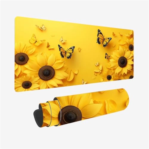 Mousepad 600x300mm XXL Mauspad Sonnenblume Schreibtischunterlage Bogen Muster mit Rutschfeste Gummibasis, Vernähte Kanten, WassXerdicht Desk Mat, Anti-Rutsch, Waschbar, Gamer Gaming PC Zubehör,Model12 Mousepad 600x300mm XXL Mauspad Sonnenblume Schreibtischunterlage Bogen Muster mit Rutschfeste Gummibasis, Vernähte Kanten, WassXerdicht Desk Mat, Anti-Rutsch, Waschbar, Gamer Gaming PC Zubehör,Model12 von Zhxizscc