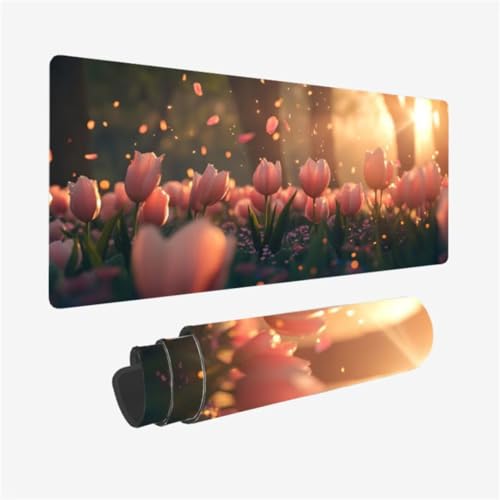 Mousepad 600x300mm XXL Mauspad Tulpe Schreibtischunterlage Sonnenuntergang Muster mit rutschfeste Gummibasis, Vernähte Kanten, WassXerdicht Desk Mat, Anti-Rutsch, Waschbar, Gaming PC Zubehör,Model96 Mousepad 600x300mm XXL Mauspad Tulpe Schreibtischunterlage Sonnenuntergang Muster mit rutschfeste Gummibasis, Vernähte Kanten, WassXerdicht Desk Mat, Anti-Rutsch, Waschbar, Gaming PC Zubehör,Model96 von Zhxizscc