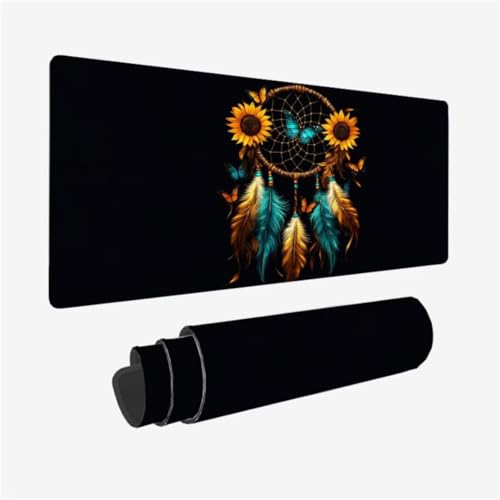Mousepad 700x300mm XXL Mauspad Traumfänger Schreibtischunterlage Sonnenblume Muster mit Rutschfeste Gummibasis, Vernähte Kanten, WassXerdicht Desk Mat, Anti-Rutsch, Waschbar, Gaming PC Zubehör,Model93 Mousepad 700x300mm XXL Mauspad Traumfänger Schreibtischunterlage Sonnenblume Muster mit Rutschfeste Gummibasis, Vernähte Kanten, WassXerdicht Desk Mat, Anti-Rutsch, Waschbar, Gaming PC Zubehör,Model93 von Zhxizscc