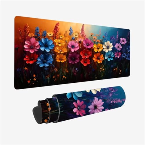Mousepad 800x300mm XXL Mauspad Blume Schreibtischunterlage Farbe Muster mit rutschfeste Gummibasis Design, Vernähte Kanten, WassXerdicht Desk Mat, Anti-Rutsch, Waschbar, Gamer Gaming Zubehör,Model318 Mousepad 800x300mm XXL Mauspad Blume Schreibtischunterlage Farbe Muster mit rutschfeste Gummibasis Design, Vernähte Kanten, WassXerdicht Desk Mat, Anti-Rutsch, Waschbar, Gamer Gaming Zubehör,Model318 von Zhxizscc