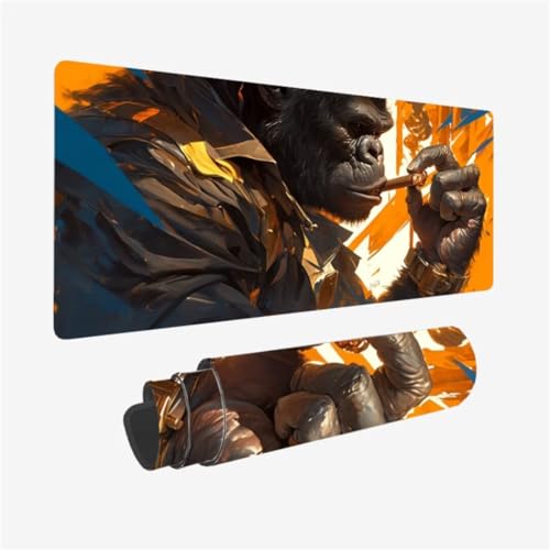 Mousepad 800x300mm XXL Mauspad Schimpansen Schreibtischunterlage Zigarre Muster mit Rutschfeste Gummibasis, Vernähte Kanten, WassXerdicht Desk Mat, Anti-Rutsch, Waschbar, Gamer Gaming Zubehör,Model159 Mousepad 800x300mm XXL Mauspad Schimpansen Schreibtischunterlage Zigarre Muster mit Rutschfeste Gummibasis, Vernähte Kanten, WassXerdicht Desk Mat, Anti-Rutsch, Waschbar, Gamer Gaming Zubehör,Model159 von Zhxizscc