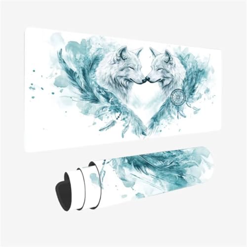 Mousepad 800x300mm XXL Mauspad Wolf Schreibtischunterlage Traumfänger Muster mit rutschfeste Gummibasis, Vernähte Kanten, WassXerdicht Desk Mat, Anti-Rutsch, Waschbar, Gamer Gaming PC Zubehör,Model87 Mousepad 800x300mm XXL Mauspad Wolf Schreibtischunterlage Traumfänger Muster mit rutschfeste Gummibasis, Vernähte Kanten, WassXerdicht Desk Mat, Anti-Rutsch, Waschbar, Gamer Gaming PC Zubehör,Model87 von Zhxizscc