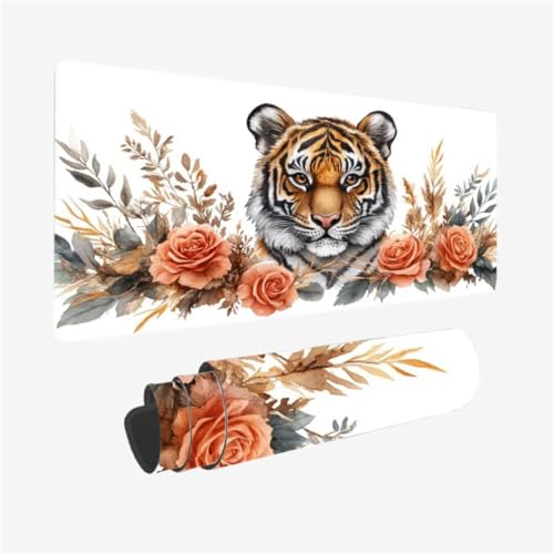 Mousepad 800x400mm XXL Mauspad Tiger Schreibtischunterlage Blume Muster mit rutschfeste Gummibasis Design, Vernähte Kanten, WassXerdicht Desk Mat, Anti-Rutsch, Waschbar, Gamer Gaming Zubehör,Model195 Mousepad 800x400mm XXL Mauspad Tiger Schreibtischunterlage Blume Muster mit rutschfeste Gummibasis Design, Vernähte Kanten, WassXerdicht Desk Mat, Anti-Rutsch, Waschbar, Gamer Gaming Zubehör,Model195 von Zhxizscc