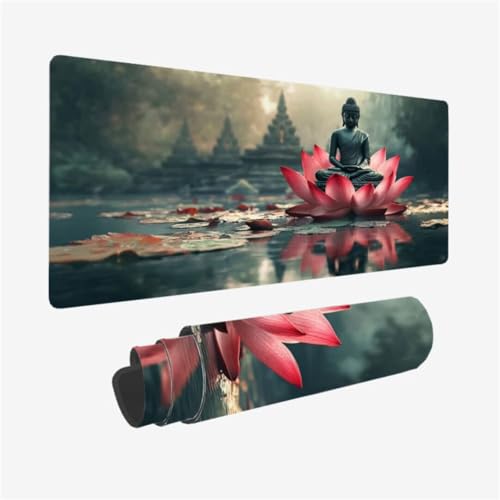 Mousepad 800x400mm XXL Mauspad Zen Schreibtischunterlage Lotus Muster mit Rutschfeste Gummibasis Design, Vernähte Kanten, WassXerdicht Desk Mat, Anti-Rutsch, Waschbar, Gamer Gaming PC Zubehör,Model123 Mousepad 800x400mm XXL Mauspad Zen Schreibtischunterlage Lotus Muster mit Rutschfeste Gummibasis Design, Vernähte Kanten, WassXerdicht Desk Mat, Anti-Rutsch, Waschbar, Gamer Gaming PC Zubehör,Model123 von Zhxizscc