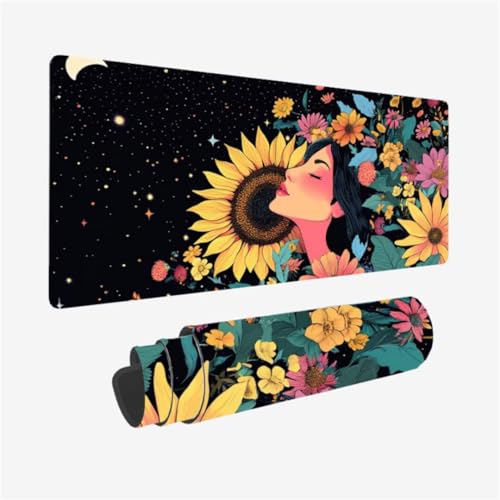 Mousepad 900x300mm XXL Mauspad Frau Schreibtischunterlage Sonnenblume Muster mit rutschfeste Gummibasis, Vernähte Kanten, WassXerdicht Desk Mat, Anti-Rutsch, Waschbar, Gamer Gaming PC Zubehör,Model36 Mousepad 900x300mm XXL Mauspad Frau Schreibtischunterlage Sonnenblume Muster mit rutschfeste Gummibasis, Vernähte Kanten, WassXerdicht Desk Mat, Anti-Rutsch, Waschbar, Gamer Gaming PC Zubehör,Model36 von Zhxizscc