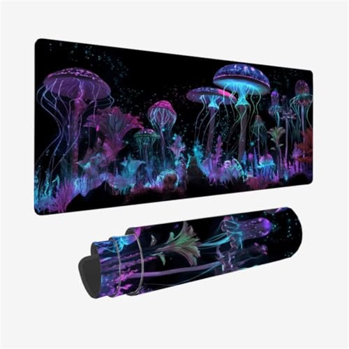 Mousepad 900x300mm XXL Mauspad Qualle Schreibtischunterlage Fantasie Muster mit rutschfeste Gummibasis, Vernähte Kanten, WassXerdicht Desk Mat, Anti-Rutsch, Waschbar, Gamer Gaming PC Zubehör,Model198 Mousepad 900x300mm XXL Mauspad Qualle Schreibtischunterlage Fantasie Muster mit rutschfeste Gummibasis, Vernähte Kanten, WassXerdicht Desk Mat, Anti-Rutsch, Waschbar, Gamer Gaming PC Zubehör,Model198 von Zhxizscc