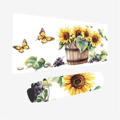 Mousepad 900x300mm XXL Mauspad Sonnenblume Schreibtischunterlage Schmetterling Muster mit Rutschfeste Gummibasis, Vernähte Kanten, WassXerdicht Desk Mat, Anti-Rutsch, Waschbar, Gaming Zubehör,Model297 Mousepad 900x300mm XXL Mauspad Sonnenblume Schreibtischunterlage Schmetterling Muster mit Rutschfeste Gummibasis, Vernähte Kanten, WassXerdicht Desk Mat, Anti-Rutsch, Waschbar, Gaming Zubehör,Model297 von Zhxizscc