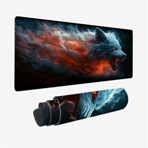 Mousepad 900x300mm XXL Mauspad Wolf Schreibtischunterlage Fantasie Muster mit rutschfeste Gummibasis, Vernähte Kanten, WassXerdicht Desk Mat, Anti-Rutsch, Waschbar, Gamer Gaming PC Zubehör,Model345 Mousepad 900x300mm XXL Mauspad Wolf Schreibtischunterlage Fantasie Muster mit rutschfeste Gummibasis, Vernähte Kanten, WassXerdicht Desk Mat, Anti-Rutsch, Waschbar, Gamer Gaming PC Zubehör,Model345 von Zhxizscc