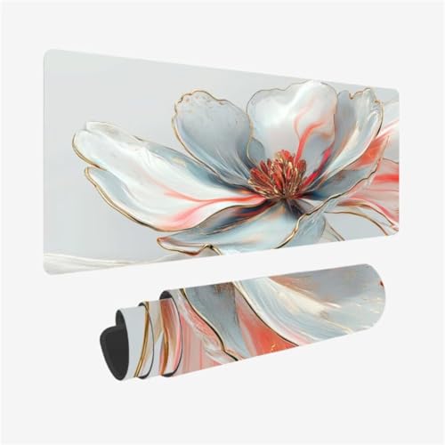 Mousepad 900x400mm XXL Mauspad Blume Schreibtischunterlage Fantasie Muster mit rutschfeste Gummibasis, Vernähte Kanten, WassXerdicht Desk Mat, Anti-Rutsch, Waschbar, Gamer Gaming PC Zubehör,Model24 Mousepad 900x400mm XXL Mauspad Blume Schreibtischunterlage Fantasie Muster mit rutschfeste Gummibasis, Vernähte Kanten, WassXerdicht Desk Mat, Anti-Rutsch, Waschbar, Gamer Gaming PC Zubehör,Model24 von Zhxizscc