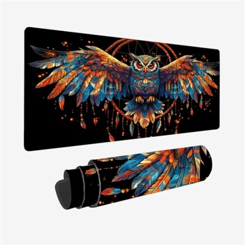 Mousepad 900x400mm XXL Mauspad Eule Schreibtischunterlage Traumfänger Muster mit rutschfeste Gummibasis, Vernähte Kanten, WassXerdicht Desk Mat, Anti-Rutsch, Waschbar, Gamer Gaming PC Zubehör,Model66 Mousepad 900x400mm XXL Mauspad Eule Schreibtischunterlage Traumfänger Muster mit rutschfeste Gummibasis, Vernähte Kanten, WassXerdicht Desk Mat, Anti-Rutsch, Waschbar, Gamer Gaming PC Zubehör,Model66 von Zhxizscc