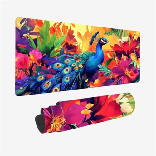 Mousepad 900x400mm XXL Mauspad Pfau Schreibtischunterlage Blume Muster mit rutschfeste Gummibasis Design, Vernähte Kanten, WassXerdicht Desk Mat, Anti-Rutsch, Waschbar, Gamer Gaming Zubehör,Model207 Mousepad 900x400mm XXL Mauspad Pfau Schreibtischunterlage Blume Muster mit rutschfeste Gummibasis Design, Vernähte Kanten, WassXerdicht Desk Mat, Anti-Rutsch, Waschbar, Gamer Gaming Zubehör,Model207 von Zhxizscc