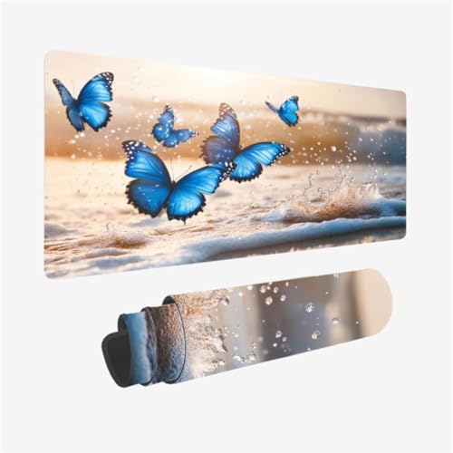 Mousepad 900x400mm XXL Mauspad Schmetterling Schreibtischunterlage Wellen Muster mit rutschfeste Gummibasis, Vernähte Kanten, WassXerdicht Desk Mat, Anti-Rutsch, Waschbar, Gaming PC Zubehör,Model105 Mousepad 900x400mm XXL Mauspad Schmetterling Schreibtischunterlage Wellen Muster mit rutschfeste Gummibasis, Vernähte Kanten, WassXerdicht Desk Mat, Anti-Rutsch, Waschbar, Gaming PC Zubehör,Model105 von Zhxizscc