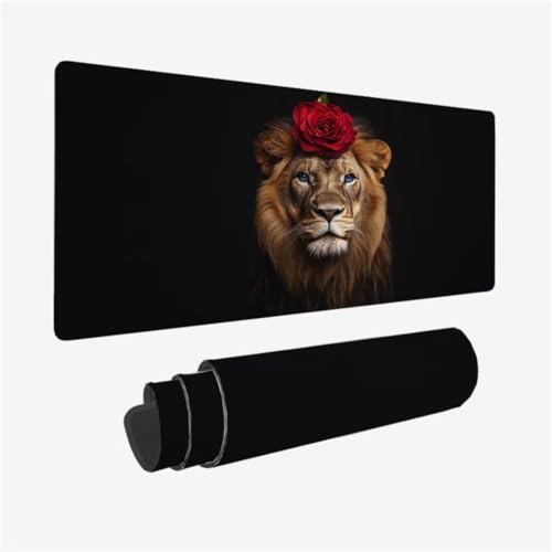 Rose Mauspad 800 x 300 x 3mm Schreibtischunterlage LöWe Mousepad mit Vernähte Kanten und rutschfeste Gummibasis, WassXerdicht XXL Mauspad PC Zubehör, Home Office Deko, Geschenke für Männer,Model122 Rose Mauspad 800 x 300 x 3mm Schreibtischunterlage LöWe Mousepad mit Vernähte Kanten und rutschfeste Gummibasis, WassXerdicht XXL Mauspad PC Zubehör, Home Office Deko, Geschenke für Männer,Model122 von Zhxizscc