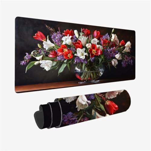 Tulpe Mauspad 1600 x 800 x 3mm Schreibtischunterlage Blume Mousepad mit Vernähte Kanten und Rutschfeste Gummibasis, WassXerdicht XXL Mauspad PC Zubehör, Home Office Deko, Geschenke für Männer,Model116 Tulpe Mauspad 1600 x 800 x 3mm Schreibtischunterlage Blume Mousepad mit Vernähte Kanten und Rutschfeste Gummibasis, WassXerdicht XXL Mauspad PC Zubehör, Home Office Deko, Geschenke für Männer,Model116 von Zhxizscc