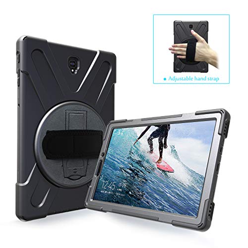 Galaxy Tab S4 10.5 Hülle, Heavy Duty Stand Stoßfest Schutzhülle für Samsung Galaxy Tab S4 10.5 T830 T835 T837 mit integriertem Ständer und Handgriff (schwarz) von Zi_Hang