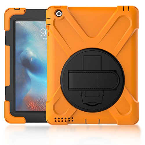 Schutzhülle für iPad 2/3 / 4, strapazierfähig, stoßfest, mit integriertem Ständer und Handgriff Orange von Zi_Hang