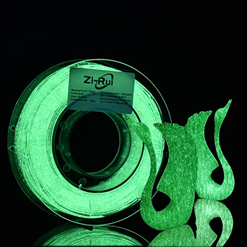 Zi-Rui 3D-Drucker PLA Filament, Glänzendes Leuchtendes Grün, 1,75 mm, 200 G/Spule (Grün)… von Zi-Rui