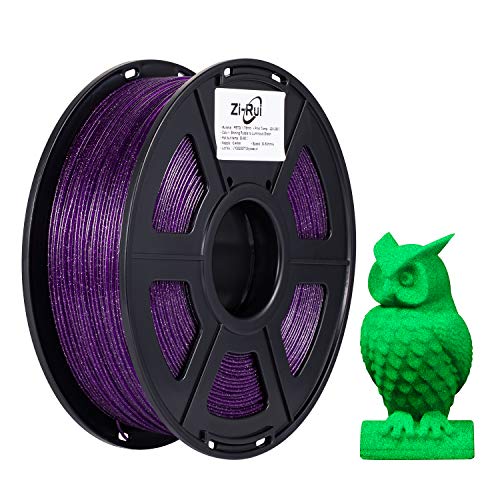 Zi-Rui PETG-Filament für 3D-Drucker, glitzerndes Violett, leuchtet im Dunkelgrün, 1,75 mm, 1 kg Spule von Zi-Rui