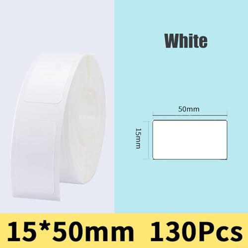 1 Rolle Thermo-Etikettenpapier, klare und stark haftende Etiketten für Handdrucker, zur Organisation von Zuhause und Büro (12 x 22 mm (15 x 50 (130 Stück)) von ZiStarlilife