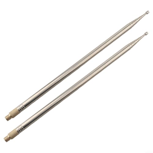 ZiStarlilife Edelstahl-Peitschenantenne für Kurzwellenradio, 2,5 m, verstellbare Länge (33,8 cm - 2,5 m), 10-teiliges Design mit 10 mm x 11 mm Schraubschnittstelle (2 Stück) von ZiStarlilife