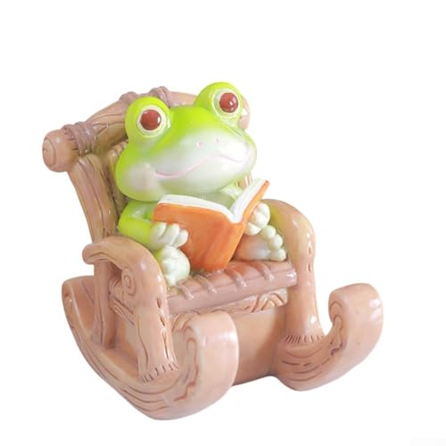 ZiStarlilife Niedlicher Frosch-Telefonständer aus Kunstharz in Schaukelstuhl-Form, perfekt zum Betrachten der Hände zu Hause oder im Büro (C) von ZiStarlilife