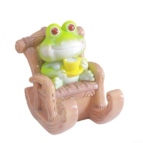 ZiStarlilife Niedlicher Frosch-Telefonständer aus Kunstharz in Schaukelstuhl-Form, perfekt zum Betrachten der Hände zu Hause oder im Büro (D) von ZiStarlilife
