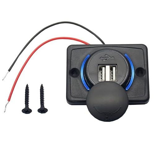 Ziyan Auto Steckdose 2 USB Ladegerät Buchse Adapter 12V/24V Motorrad KFZ Schiff Einbau von ZiYan