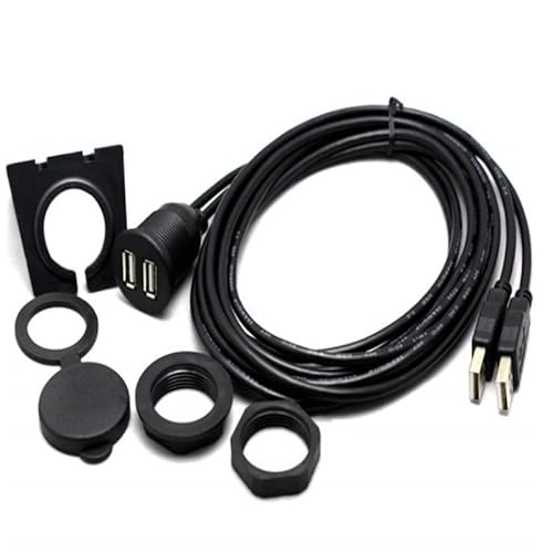 Ziyan Dual USB Klinke Einbau Buchse Adapter 1M Kabel Anschluss Verlängerung KFZ Auto A von Ziyan