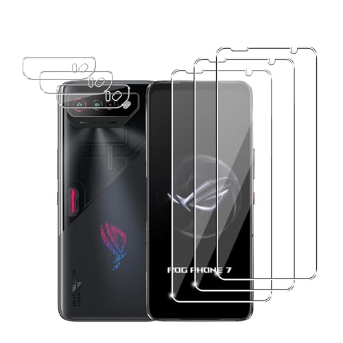 Zicurz 3+3 Stück Schutzglas für Asus ROG Phone 7 5G, für Panzer Schutz Glas, 3 Stück Schutzfolie und 3 Stück Kamera-Schutzglas, HD Displayschutz, Blasenfrei, für Asus ROG Phone 7 5G von Zicurz