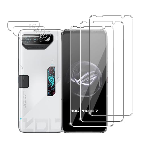 Zicurz 3+3 Stück Schutzglas für Asus ROG Phone 7 Ultimate 5G, für Panzer Schutz Glas, 3 Stück Schutzfolie und 3 Stück Kamera-Schutzglas, HD Displayschutz, Blasenfrei, für Asus ROG Phone 7 Ultimate 5G von Zicurz