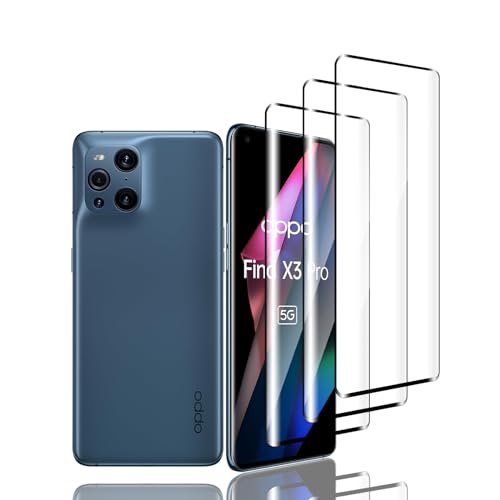 Zicurz 3 Stück Schutzglas für OPPO Find X3 Pro 5G, für Panzer Schutz Glas, Schutzfolie, HD Displayschutz, Blasenfrei, für OPPO Find X3 Pro 5G von Zicurz