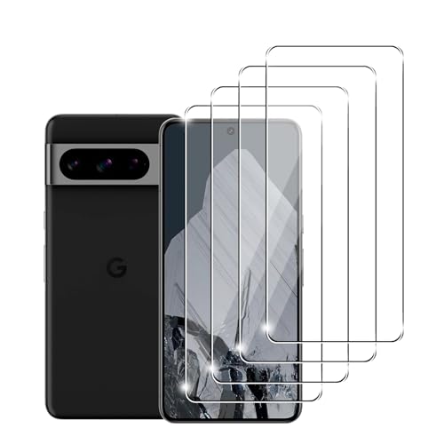 Zicurz 4 Stück Schutzglas für Google Pixel 8 Pro 5G, für Panzer Schutz Glas, Schutzfolie, HD Displayschutz, Blasenfrei, für Google Pixel 8 Pro 5G von Zicurz