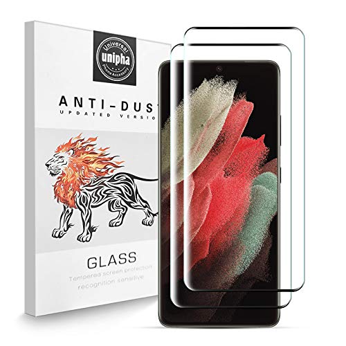 Stücke Schutzfolie für Samsung Galaxy S21 Ultra, 9H Anti-Kratzen Tempered Glass, 3D Gebogene Passform, Blasenfreie HD-Folie, 2 Stück Samsung Galaxy S21 Ultra Full Screen Displayschutzfolie von Zidwzidwei