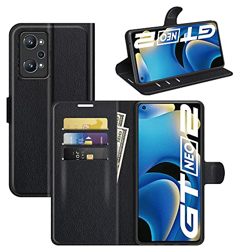 Zidwzidwei Hülle für Realme GT Neo 2 Leder Handyhülle Brieftasche [Flip-Cover] [Mit Kartensteckplatz und Stand] [Magnetverschlus] Realme GT Neo 2 Handy Case Full Schutz von Zidwzidwei